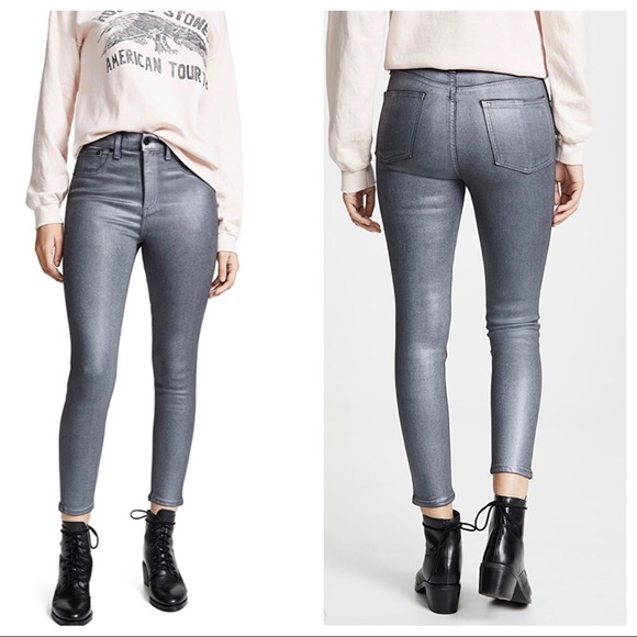 RAG & BONE High Rise Ankle Skinny Coated Jeans NWT - Picture 2 of 10